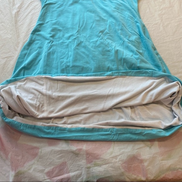Lululemon Double Layer Twist Bubble Dress Reversible Racerback Blue White size 2 - Picture 4 of 8